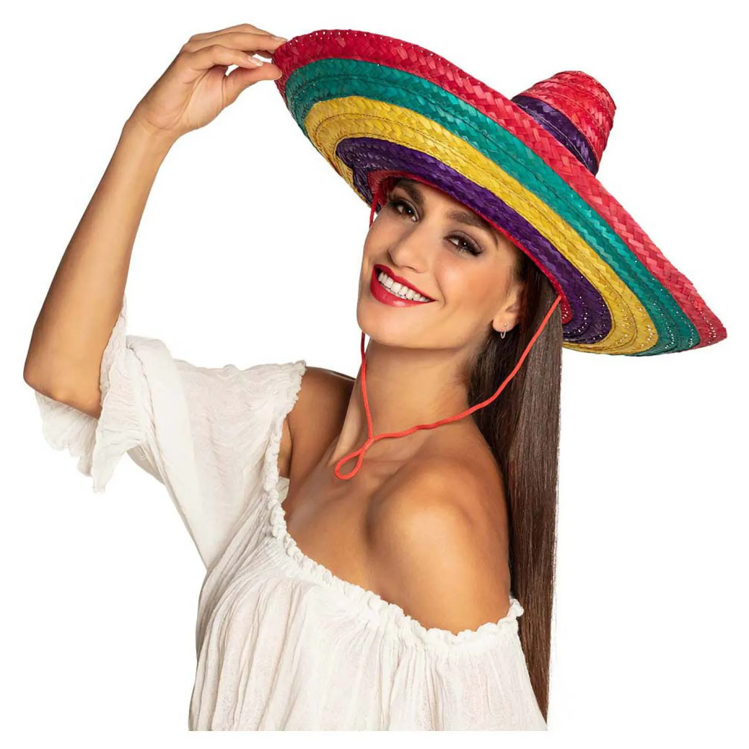 Gekleurde Sombrero Puebla, 49cm