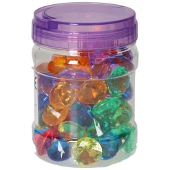 Gekleurde Transparante Speeldiamanten - 60st.