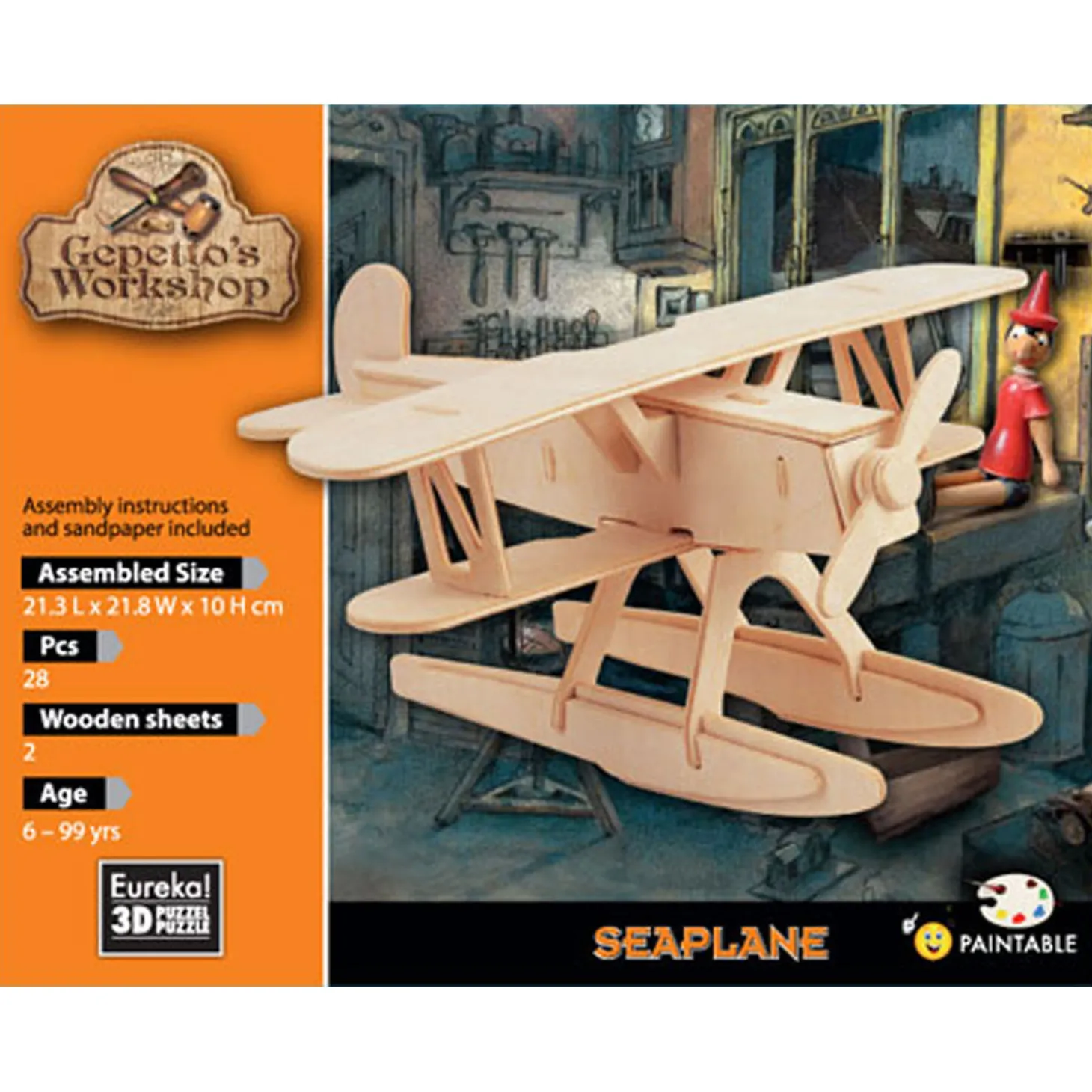 Gepetto's Workshop Houten Bouwpakket 3D - Watervliegtuig