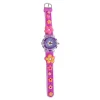 Glamour Analoog Horloge met Licht Bloemen - Donker Roze
