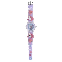 Glamour Analoog Horloge met Licht Eenhoorn - Paars