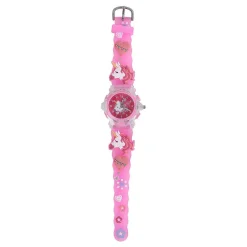 Glamour Analoog Horloge met Licht Eenhoorn - Roze