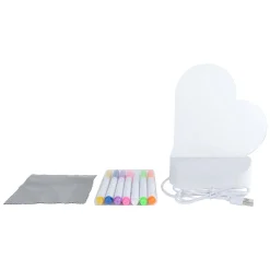 Glamour Lichtbord Hart met USB-aansluiting en 7 Stiften, 16cm