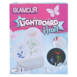 Glamour Lichtbord Hart met USB-aansluiting en 7 Stiften, 16cm