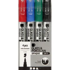 Glas- en Porseleinstiften Kleur, 4st.