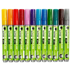 Glas- En Porseleinstiften Kleur Glitter, 12st.