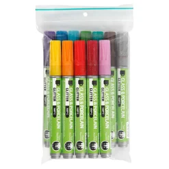 Glas- En Porseleinstiften Kleur Glitter, 12st.