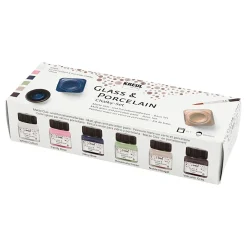 Glas- en Porseleinverf Kalk Kleur, 6st.