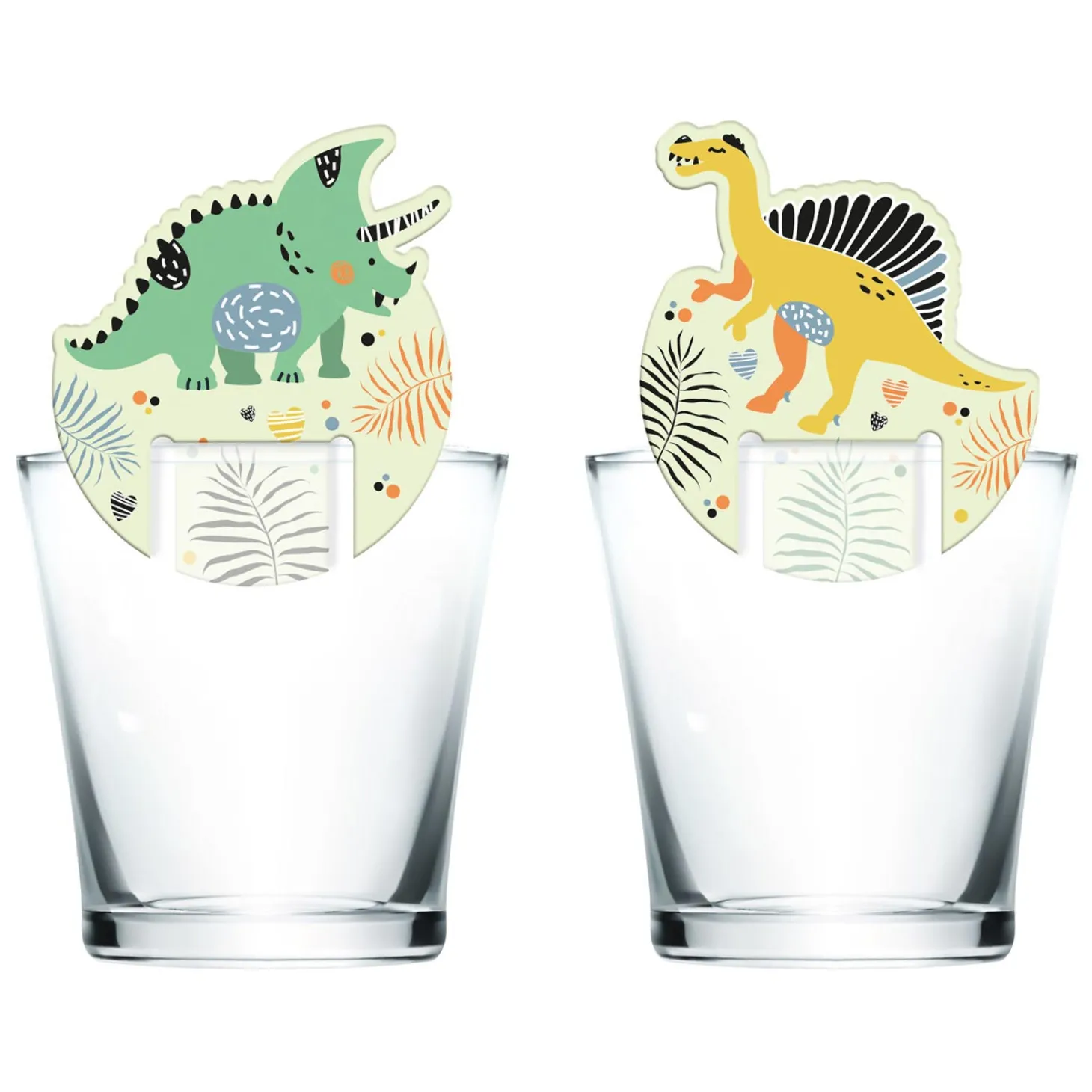 Glasdecoratie Dino Roars, 6st.