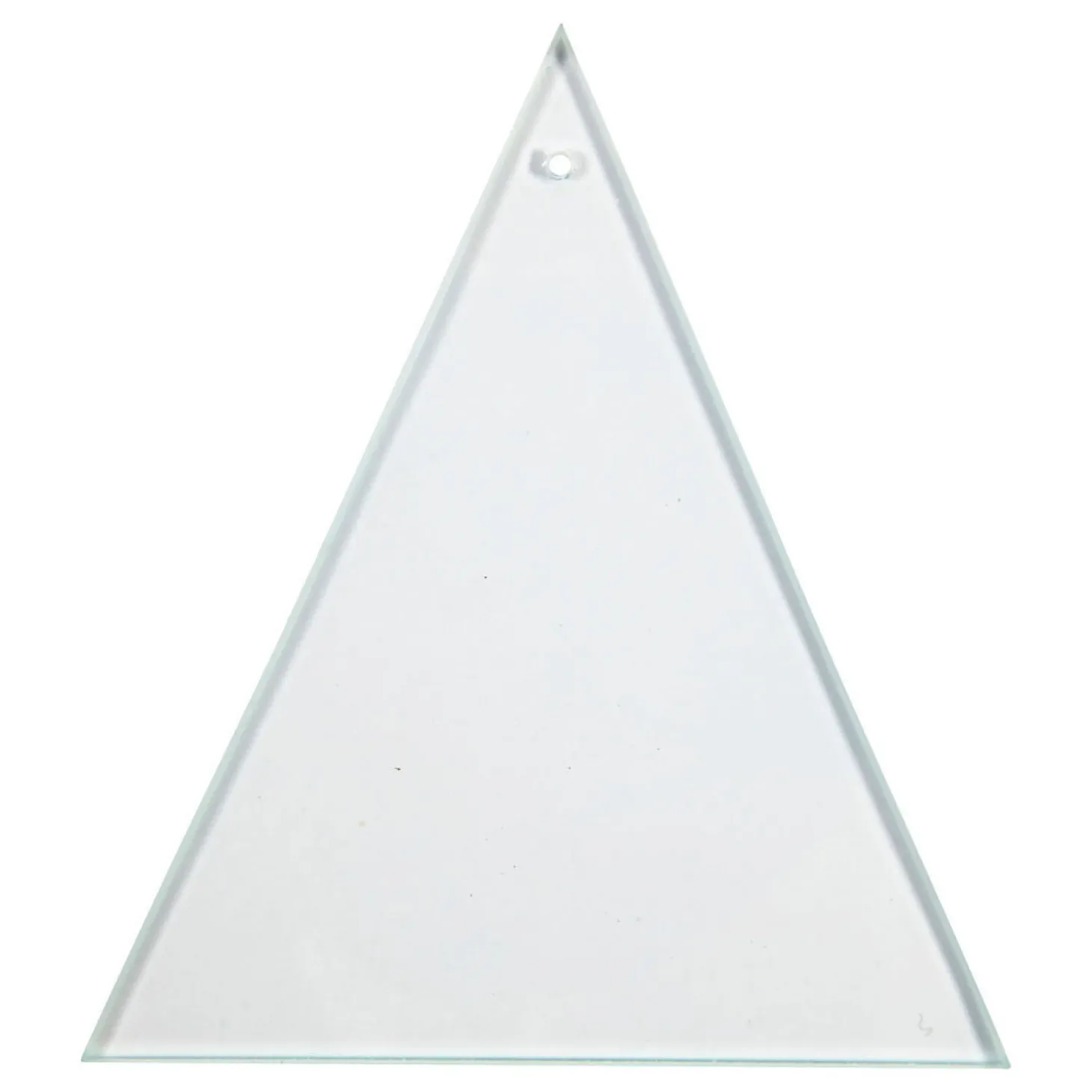 Glazen Plaat Driehoek met Gat 8x9cm, 10st.