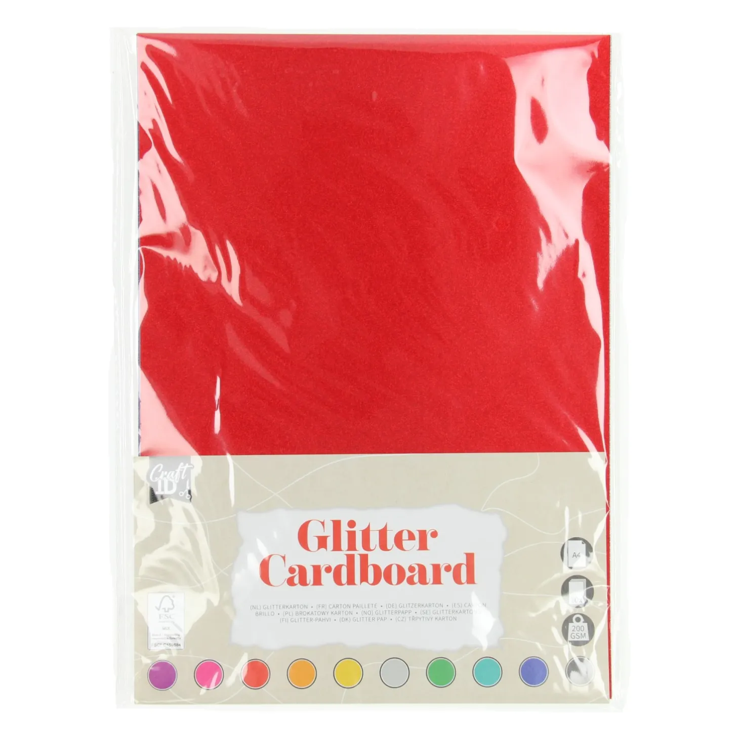 Glitterkarton A4, 10 vellen