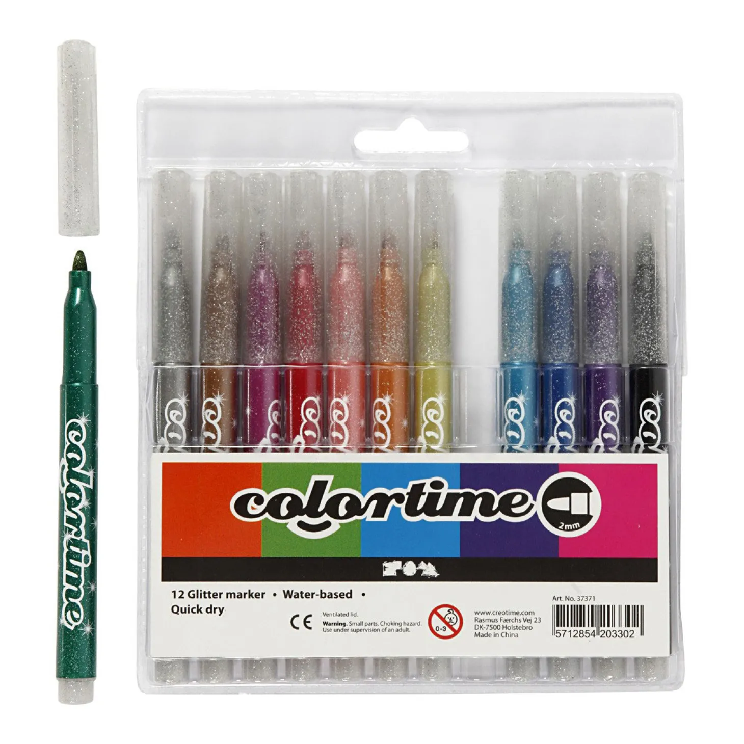 Glitterstiften, 12st.