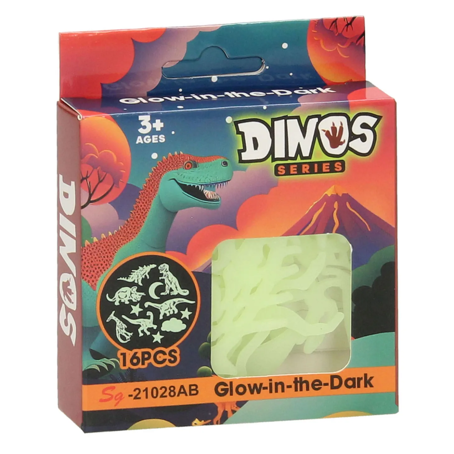 Glow in the Dark Dino's, 16dlg.