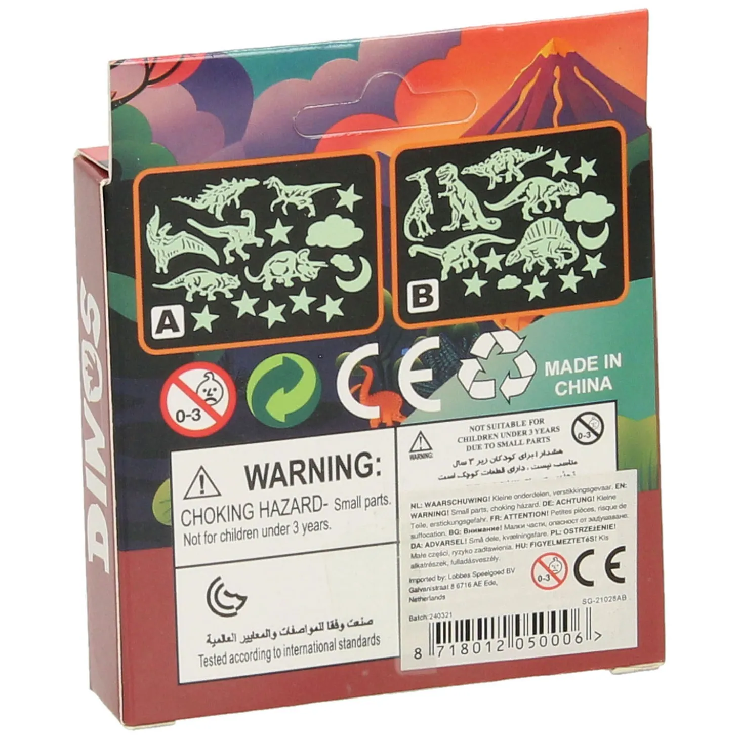 Glow in the Dark Dino's, 16dlg.