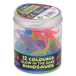 Glow in the Dark Gekleurde Dino Speelfiguren , 12st.