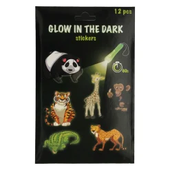 Glow in the Dark Stickers Dieren, 12st