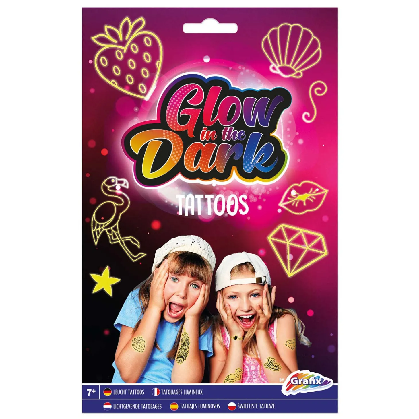 Glow in the Dark Tattoos - Roze