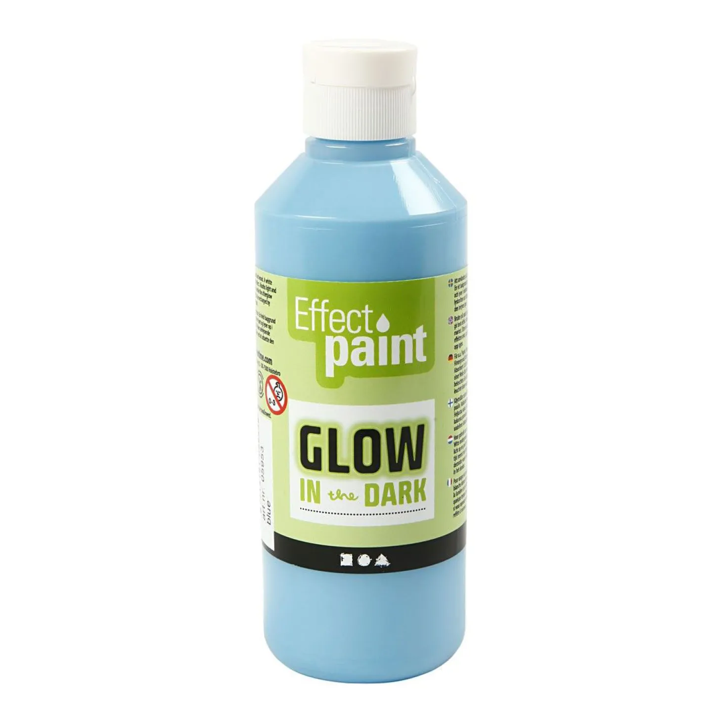 Glow in the Dark Verf - Lichtblauw, 250ml