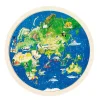 Goki Dubbelzijdige Houten Puzzel - Wereldbol, 57st.