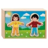 Goki Houten Aankleedpuzzel Jongen en Meisje in Houten Box, 36st.