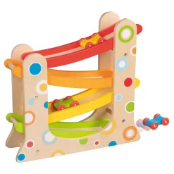 Goki Houten Auto Racebaan met 3 Auto's