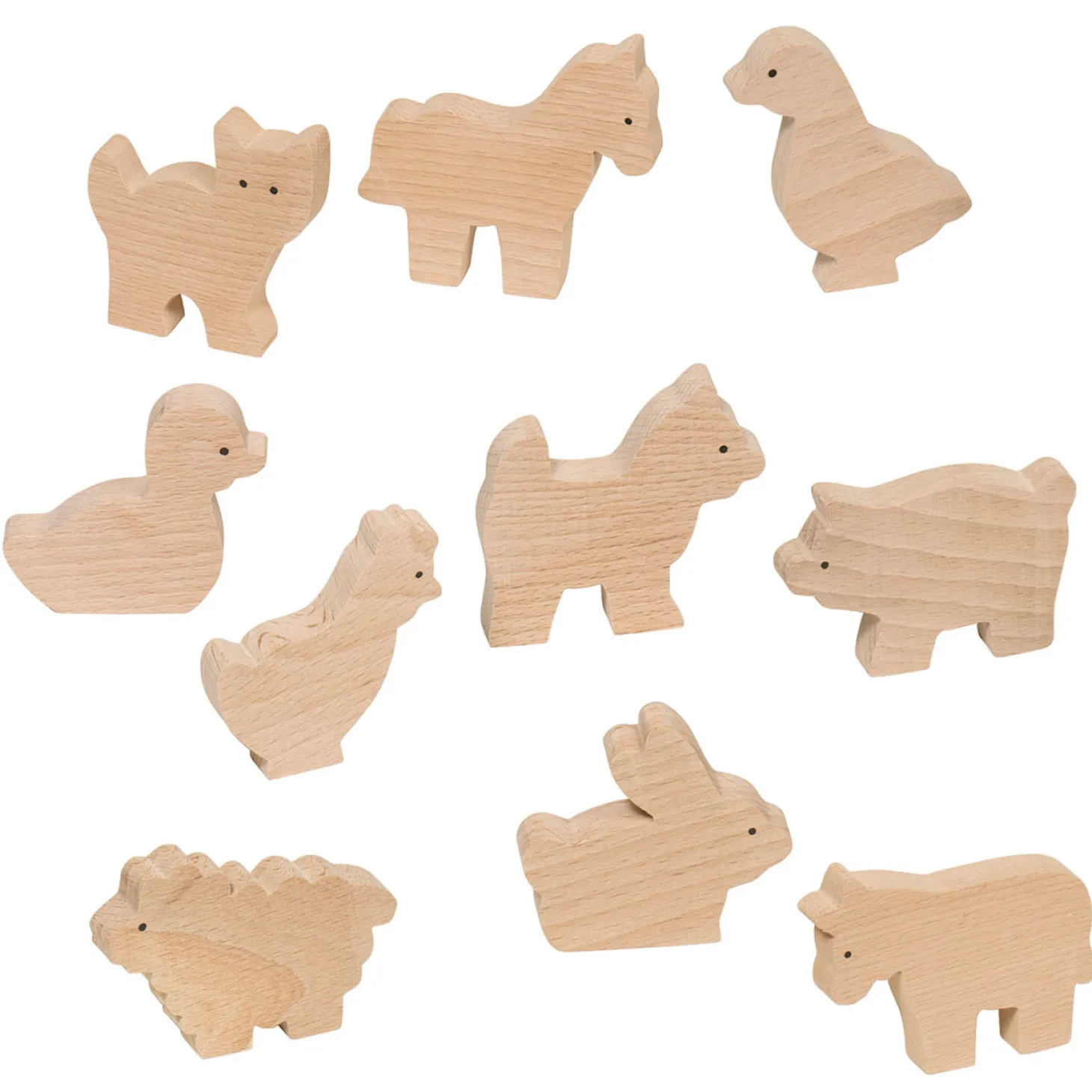 Goki Houten Boerderij Dieren, 10st.