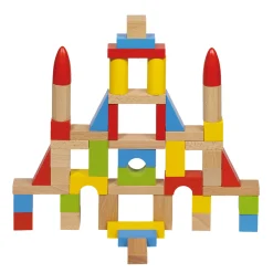 Goki Houten Bouwblokken in Tas, 50st.