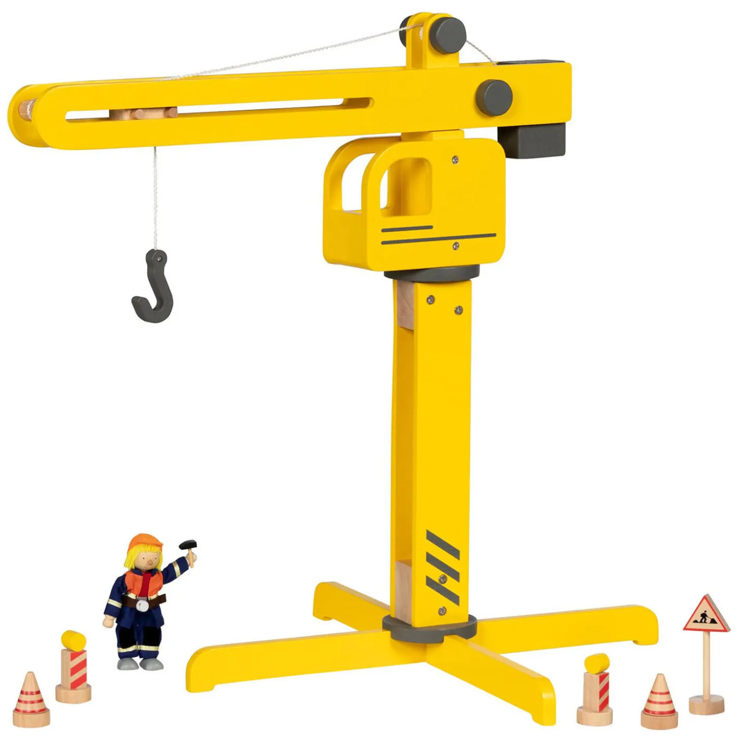 Goki Houten Bouwkraan, 56cm