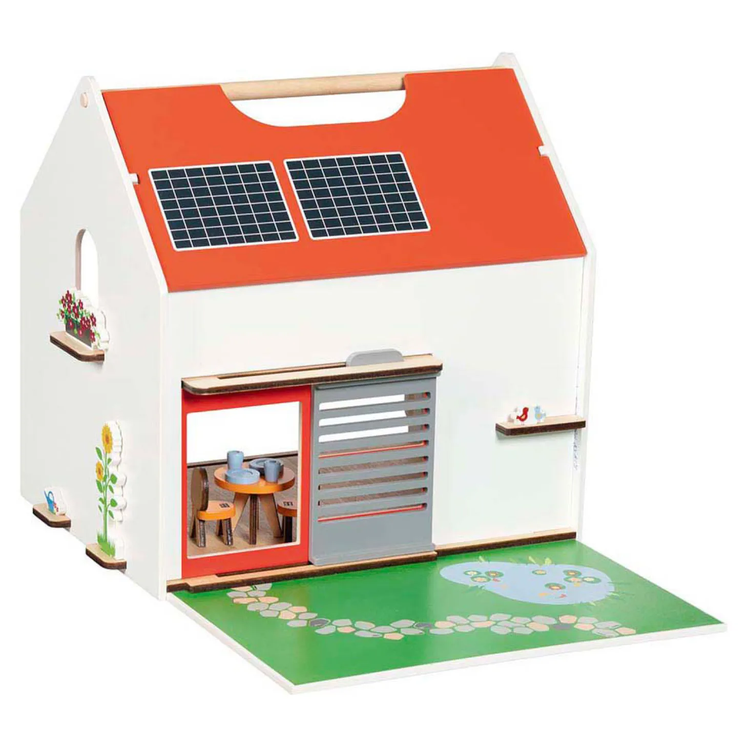 Goki Houten Draagbaar Poppenhuis met Accessoires
