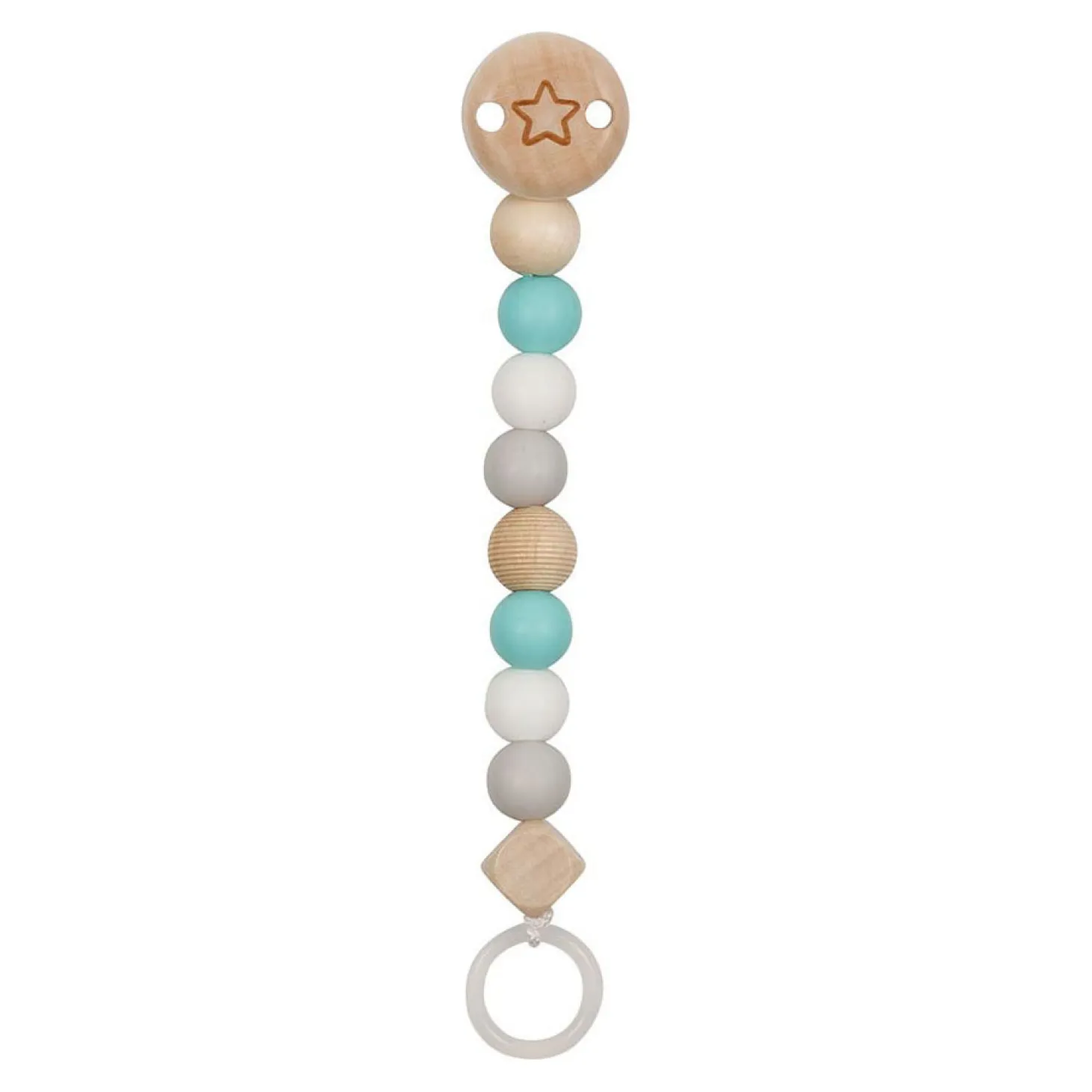 Goki Houten Fopspeenketting Ster Blauw