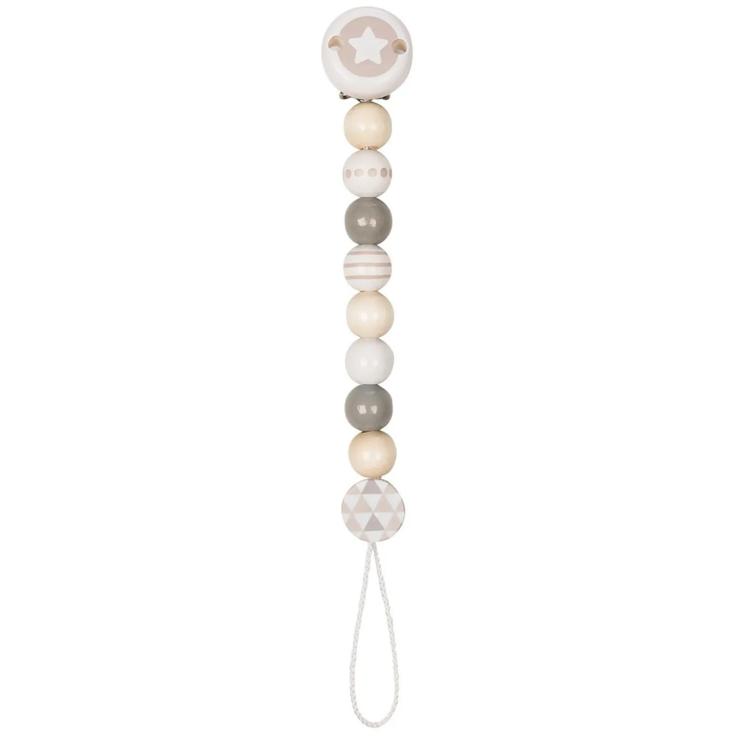 Goki Houten Fopspeenketting Ster Grijs