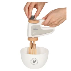 Goki Houten Handmixer met Kom, 2ldg.