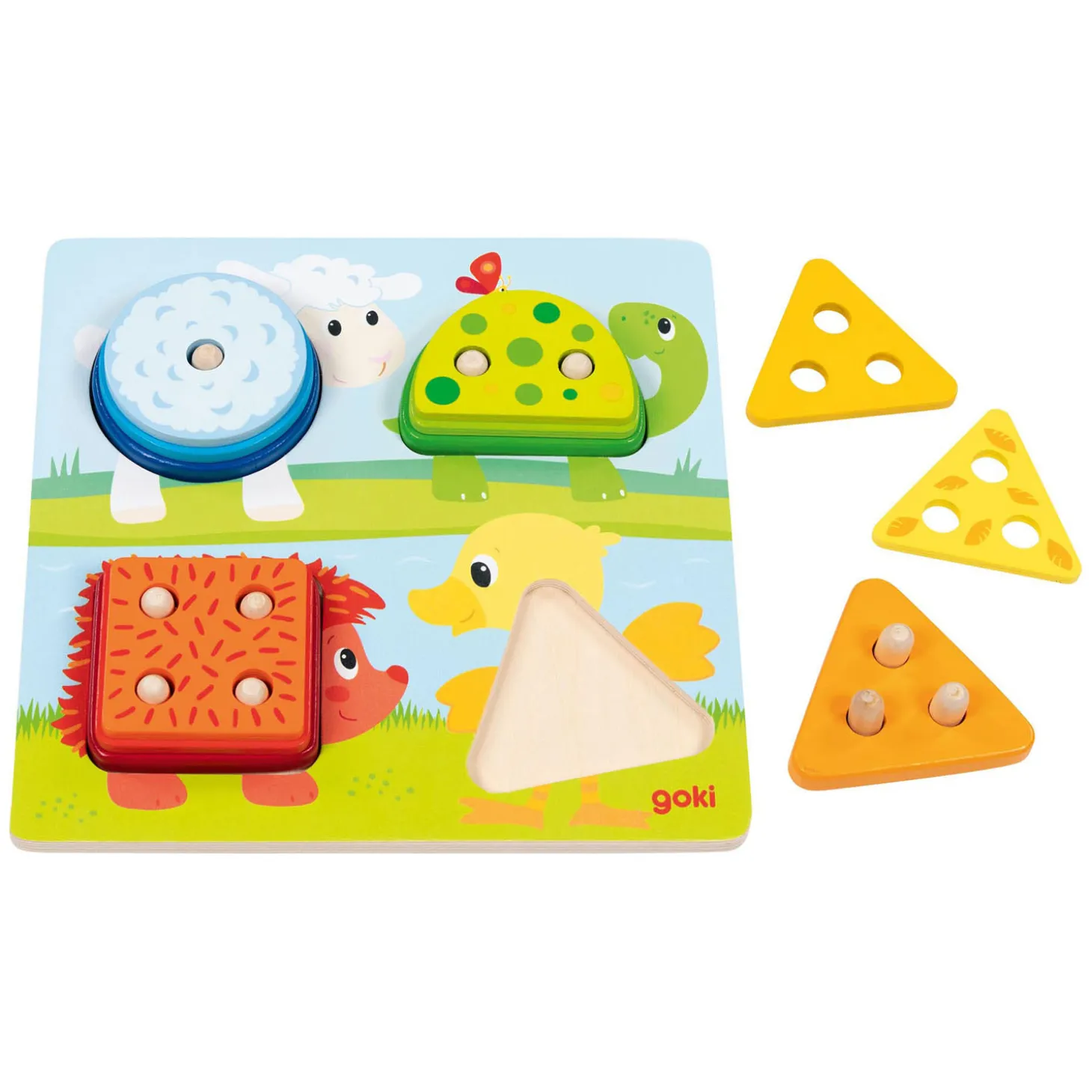 Goki Houten Kleuren en Vormen Sorteerbord Dieren