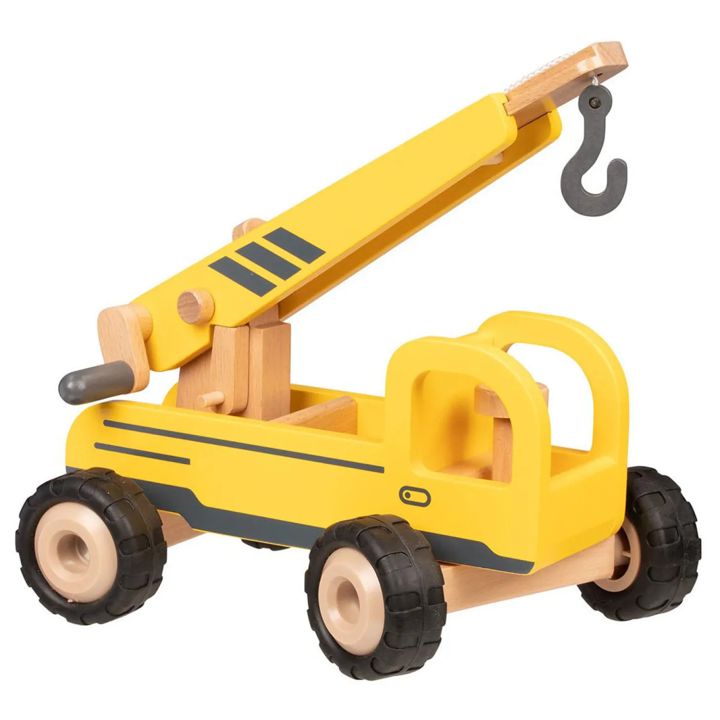 Goki Houten Kraanwagen Geel