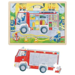 Goki Houten Lagenpuzzel Brandweer aan het Werk, 60st.