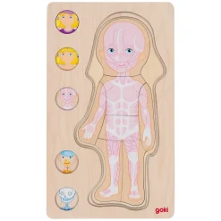 Goki Houten Lagenpuzzel Menselijk Lichaam Meisje, 29st.