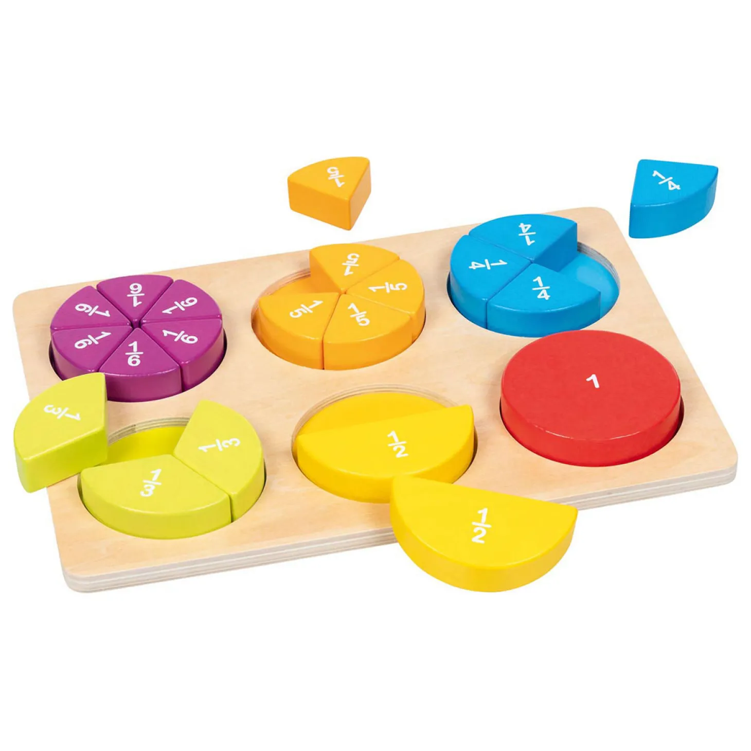 Goki Houten Leerpuzzel Breuken, 22dlg.