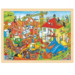 Goki Houten Legpuzzel - Bouwplaats, 96st.