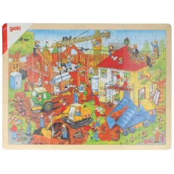 Goki Houten Legpuzzel - Bouwplaats, 96st.