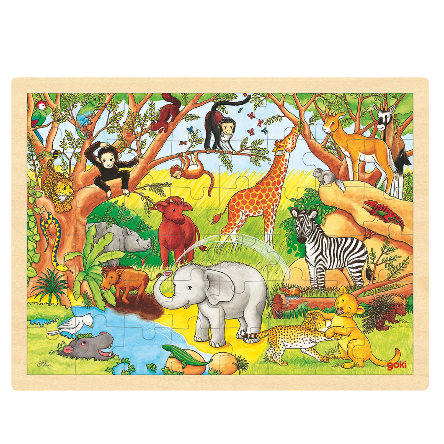 Goki Houten Legpuzzel - Jungle, 48st.