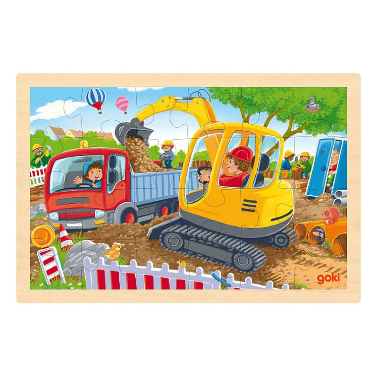 Goki Houten Legpuzzel Graafmachine, 24st.