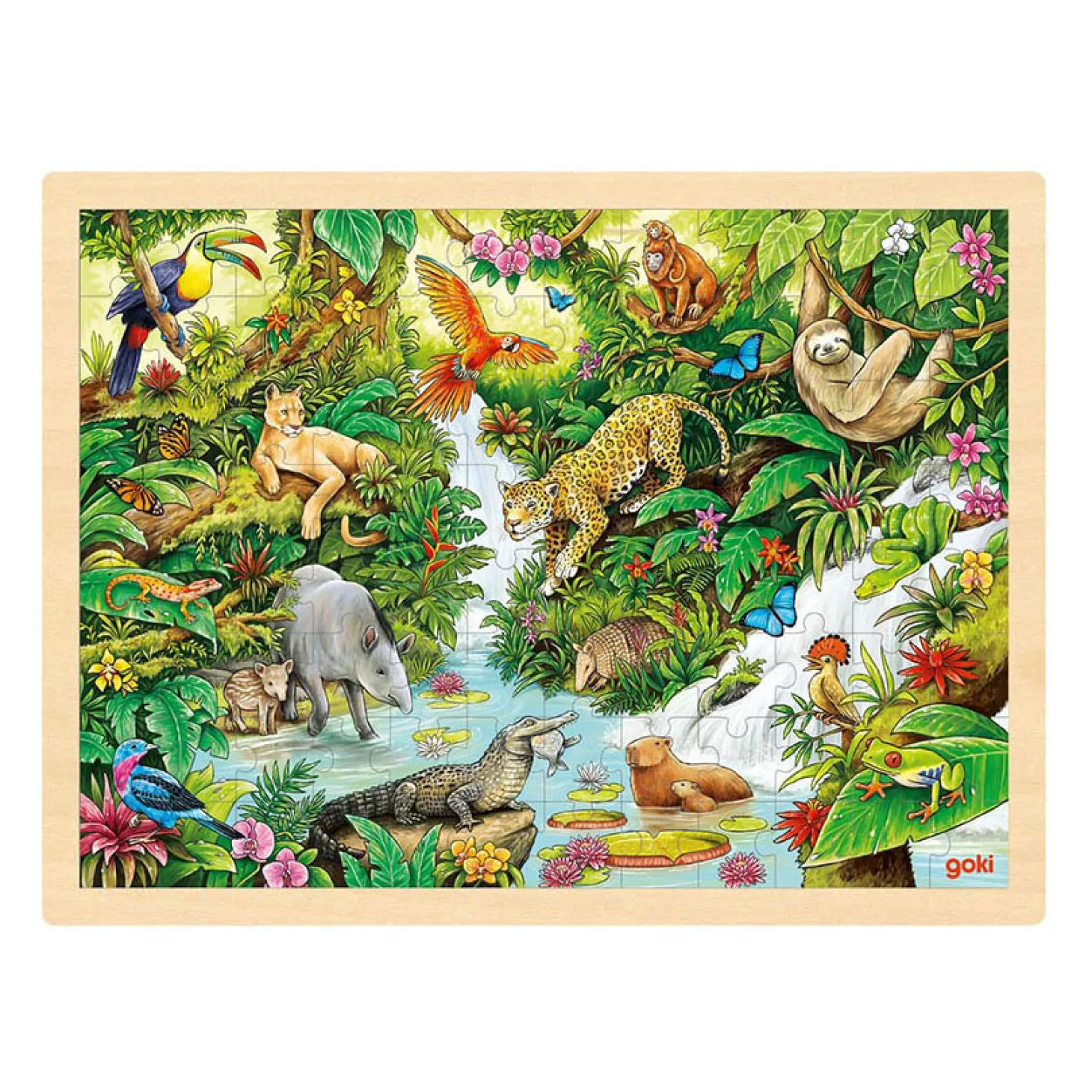 Goki Houten Legpuzzel In de Jungle, 96st.