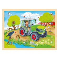 Goki Houten Legpuzzel Tractor, 96st.