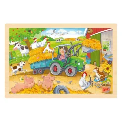 Goki Houten Legpuzzel Tractor, 24st.