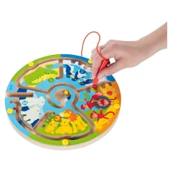 Goki Houten Magneet Doolhof Leren Tellen in de Dierentuin