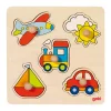 Goki Houten Noppenpuzzel Voertuigen