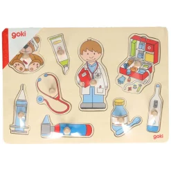Goki Houten Noppenpuzzel - Bij de Dokter