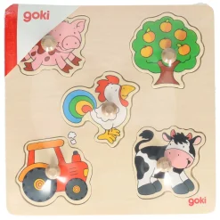 Goki Houten Noppenpuzzel Boerderij