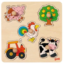 Goki Houten Noppenpuzzel Boerderij