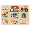 Goki Houten Noppenpuzzel Boerderij, 9st.